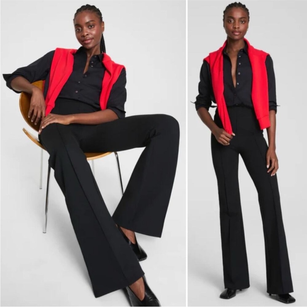 SPANX Wide Leg Pants in Black with Red Top Accent